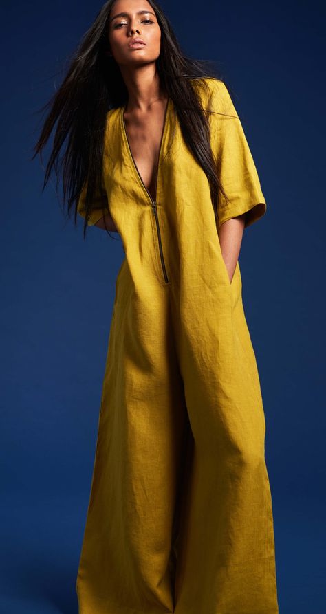 |   payalkhandwala Payal Khandwala, Ethno Style, Yellow Jumpsuit, Solid Jumpsuit, Back To Basics, Fashion Books, Spring 2017, Yellow Dress, Tulum