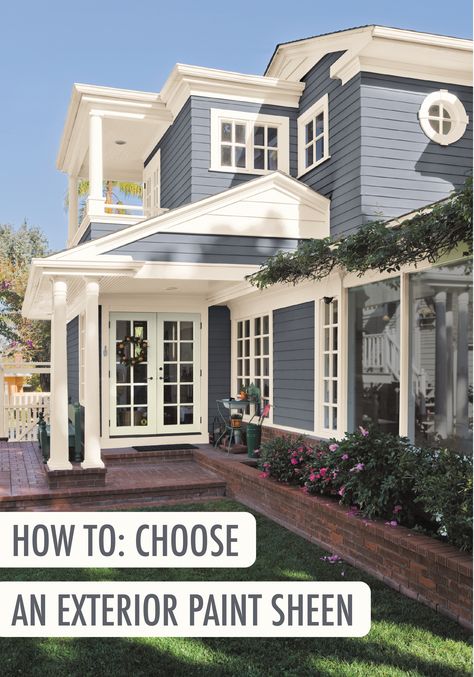 Check out this guide on how to choose the perfect exterior paint sheen and you’ll be checking a project off your spring home improvement list in no time. Check out BEHR paint to find the ideal shade to add curb appeal. Glass Railings, Exterior Home Design, Color Combinations Paint, Exterior House Color, Siding Colors, Exterior Paint Color, Villa Plan, Exterior Home, Casa Vintage