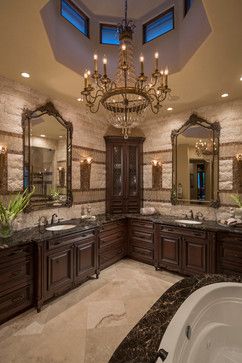 Tuscan Bathroom, Mediterranean Bathroom, Fancy Bathroom, Tuscan Decorating, Bathroom Design Luxury, Dream Bathrooms, Dream House Interior, Bathroom Remodel Master, Counter Tops