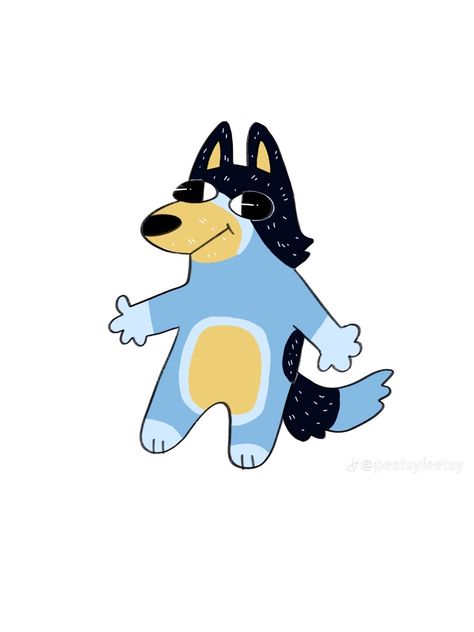 Bluey Fan Art, Bandit Bluey, Blue Da Ba Dee, Goofy Pictures, Silly Dogs, Cartoon Crossovers, Kids Shows, Cartoon Dog, Cute Wallpaper Backgrounds