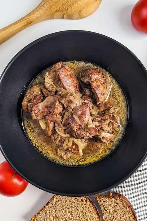 Delicious liver and onions cooked in a slow cooker. You will need livers, a few onions, butter, spices, and a secret ingredient that will bring the dish to another level. Liver And Onions, Slow Cooker Recipe, One Pot Dishes, Beef Liver, Crockpot Beef, Onion Recipes, Chicken Livers, Slow Cookers, Secret Ingredient