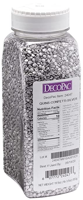 Amazon.com: Decopac Confetti Silver Quins Sprinkles 19.5 oz : Grocery & Gourmet Food Edible Diamonds, Pokemon Platinum, Edible Pearls, Gourmet Food Store, Luster Dust, Edible Glitter, Mica Powder, Gourmet Food, Food Store