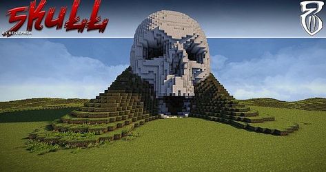 Skull Mountain Minecraft Map Minecraft Skull, Portal Knight, Minecraft Statue, Minecraft Heads, Minecraft Portal, Construction Minecraft, Minecraft Statues, Minecraft Decoration, 7 Days To Die