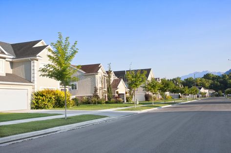 Peaceful Neighborhood. A peaceful, quiet street in a middle-class North American , #ad, #quiet, #street, #peaceful, #Peaceful, #Neighborhood #ad American Neighborhood, Creative Typography Design, Los Angeles Travel, We Buy Houses, Buying Your First Home, Good Neighbor, Peaceful Neighborhood, Home Equity, Rural Area