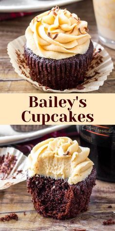 Baileys Cupcakes, Irish Cream Frosting, Frost Cupcakes, Boozy Cupcakes, Resepi Biskut, Chocolate Cupcakes Moist, Resipi Kek, Boozy Desserts, Easy Cheesecake Recipes