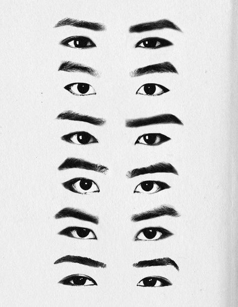 Korean Eye Drawing, Eyes Drawing Step By Step, Eyes Drawing Cartoon, Korean Eye, Asian Drawing, Cartoon Eyes Drawing, Drawing Step By Step, Eye Drawing Tutorials, Drawing Eyes