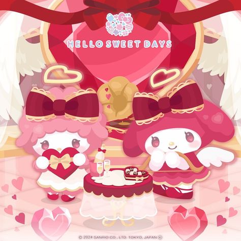 Hello Sweet Days | Let's send chocolate to those you love with all of your heart💝 「(Sakuranboya)」 #MyMelody #MYSWEETPIANO #Sanrio #HelloSweetDays | Instagram Hello Sweet Days, Sanrio Art, Sweet Days, Line Play, Kawaii Games, Carrd Stuff, Apple App, Cocoppa Play, February 13