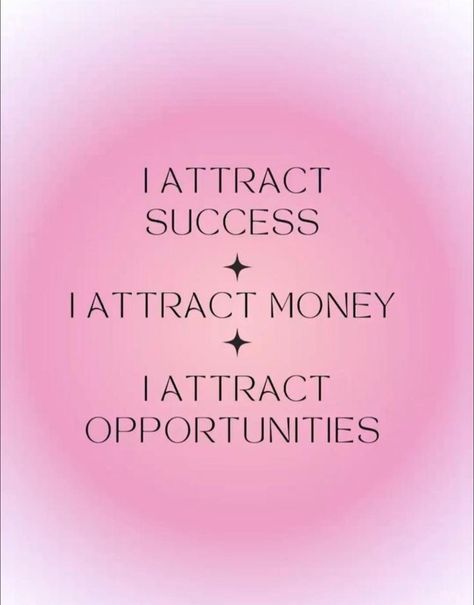 Quotes Journal, Attract Success, I Attract, Vision Board Affirmations, Affirmations For Women, Wealth Affirmations, Daily Positive Affirmations, Success Affirmations, Journal Quotes