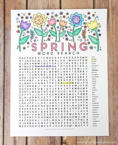 Free Printable Spring Word Search Coloring Page April Worksheets, Spring Vocabulary Words, School Easter Party, Spring Worksheets, Spring Coloring Sheets, Spring Word Search, Spring Vocabulary, Kids Word Search, Spring Worksheet