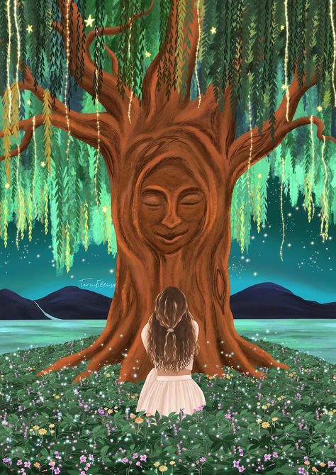 Earth Illustration, Tree Spirit, Nice Art, Magical Art, Pinturas Disney, Tree Illustration, Art Et Illustration, Art And Illustration, Fine Art Photo