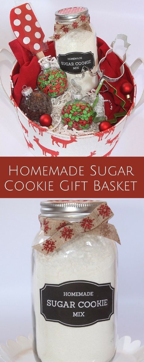 Homemade Sugar Cookie Gift Basket - Gather Lemons Cookie Gift Basket, Cookie Basket, Cookie Baskets, Cookie Gift Baskets, Homemade Cookie, Homemade Sugar Cookies, Sugar Cookie Mix, Cookie Kit, Basket Gift