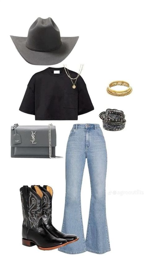 Buckle Employee Outfit, Female Outlaw Outfits, Cowgirl Inspired Outfits, Cowgirl Inspo Outfits, Gothic Cowgirl Outfit, Cowboy Outfit Women, Country Outfits Black Women, Cute Cowgirl Outfits Rodeo, 90s Country Fashion Women