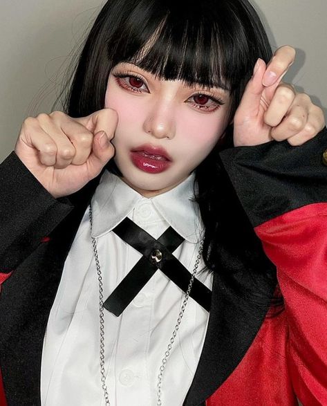 Japan Vibes, Kakegurui Cosplay, Spooky Costumes, Cosplay Inspo, Yumeko Jabami, Make Up Inspo, Dark Paradise, Halloween Inspo, Alt Girl