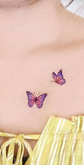 White Butterfly Tattoo, Tiny Butterfly Tattoo, Purple Butterfly Tattoo, Purple Tattoos, Butterfly Wrist Tattoo, Small Butterfly Tattoo, Butterfly Tattoos For Women, Butterfly Tattoo Designs, Tattoo Feminina