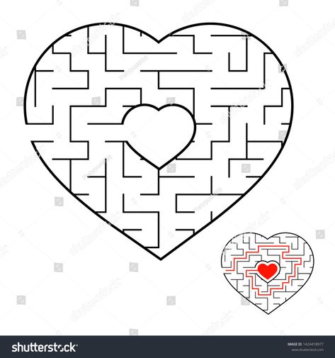 Labirin Game, Labyrinth Game, Children Puzzle, Pen Icon, Maze Puzzles, Flower Gift Ideas, Game For Kids, Flat Vector, Heart For Kids