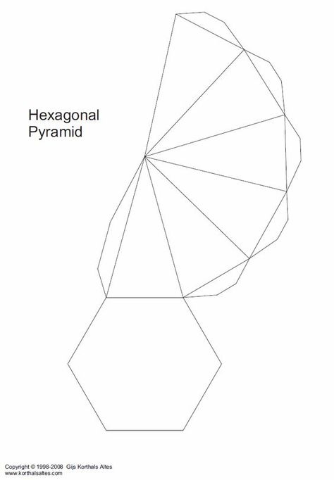 Net hexagonal pyramid | work it | Pinterest | Models Lol Paper Dolls Printable Free, Hexagon Template, Geometric Origami, Paper Architecture, Math Tutorials, Foundation Paper Piecing Patterns, Math Interactive Notebook, Paper Weaving, Scrapbooking Techniques