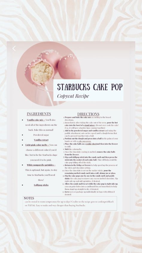 #Starbucks #Cakepops #recipe #yummy #dessert #pink Cakepops Recipe, Starbucks Cake Pops, Starbucks Cake, Vanilla Cake Mixes, Yummy Dessert, Take The Cake, Cakepops, Copycat Recipes, Vanilla Cake