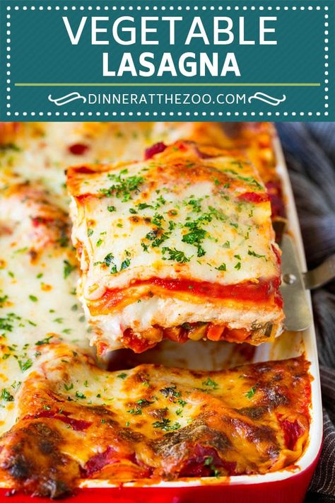 Vege Lasagna, Lasagna Recipe Vegetarian, Vegetable Lasagna Recipe, Lasagna Vegetarian, Meatless Lasagna, Vegetarian Lasagna Recipe, Lasagna Casserole, Lasagna Recipes, Vegetarian Main Course