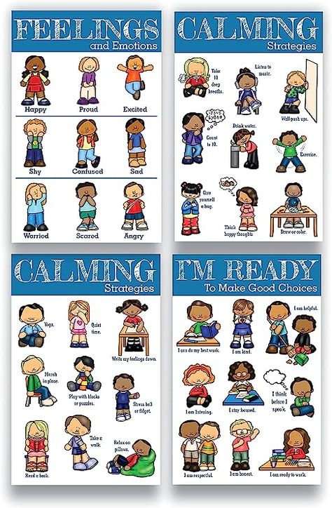 Calming Activities For Preschoolers, Calming Techniques For Kids, Kindergarten Sel, Classroom Calm Down Corner, Calming Strategies For Kids, Calming Center, Calming Corner Posters, Daycare Director, Feelings Poster