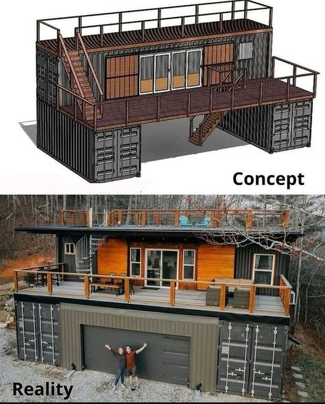 Container House Bedroom Design, House From Container, Conex Shop Ideas, Shipping Container Homestead, Container House Design 4 Bedroom, How To Build Container Home, 4 Container House Plans, Building A Shipping Container Home, Off Grid Shipping Container Homes