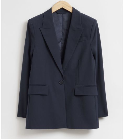 Navy Oversized Blazer, Relaxed Blazer, Cut Blazer, Navy Blue Blazer, Single Button Blazer, Belted Trench Coat, Cotton Poplin Shirt, Denim Shirt Dress, Oversized Blazer