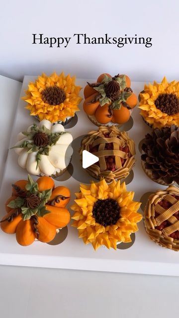 Desert Bloom Bakehouse on Instagram: "Happy Thanksgiving Day tomorrow 🍁🧺🦃 Wishing everyone a Happy Thanksgiving Holiday. . . . #cupcakebouquet #cupcakes #cupcakedecorating #cupcake #buttercreamflowers #frosting #cake #cakedecorating #food #dessert #treats #baker #fall #fallstyle #hobby #crafts #edible #art #style #foodie #thanksgiving #thanksgivingdinner #flowers #pumpkins #pie #lasvegas #lasvegassmallbusiness #vegas #holiday" Fall Flower Cupcakes, Frosting Cake, Cupcake Inspiration, Fall Cupcakes, Dessert Treats, Desert Bloom, Cupcake Bouquet, Fall Flower, Happy Thanksgiving Day