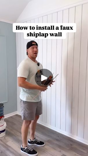 46K views · 6.4K reactions | Low budget, but big impact! 👊
Soooo is it paneling?! Technically yes, but we love how this turned out for our daughter’s beach retreat themed room and gave us the look of traditional shiplap for a fraction of the cost! 
Drop any questions you have on the process and we will answer them! 
Also if you don’t already have an oscillating tool, get cha one!!😉 

#diy #room #renovation #makeover #shiplap #beforeandafter #tutorial #howto | Lucas Shaw Shiplap Ideas Diy Projects, Pallet Accent Wall Bedroom, Shiplap Over Paneling, Limewash Shiplap, Shiplap Panel Wall, Shiplap Room Ideas, Laundry Room Shiplap Wall, Shiplap Basement Walls, Hallway Shiplap