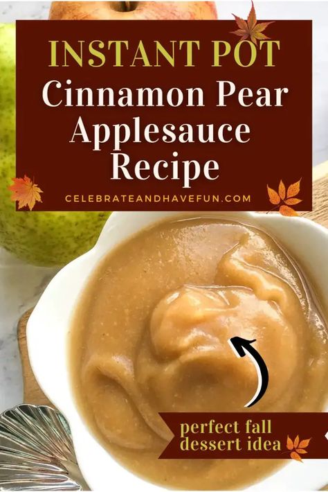 Today I wanted to share with you an Instant Pot Cinnamon Pear Apple Sauce recipe. It's sweet and makes a great dessert for the fall season. Pear Apple Sauce Recipes, Apple Pear Recipes, Apple Pear Sauce, Applesauce Recipes, Pear Sauce, Fall Dessert Recipes Easy, Cozy Fall Recipes, Canned Pears, Pumpkin Spice Recipe