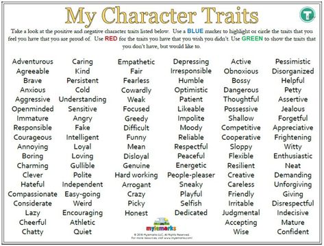 Character Building Activities For Kids, Self Esteem Worksheets For Kids, Negative Character Traits, Self Esteem Building Activities, Therapeutic Worksheets, Character Building Activities, Character Qualities, Building Character, Self Esteem Worksheets