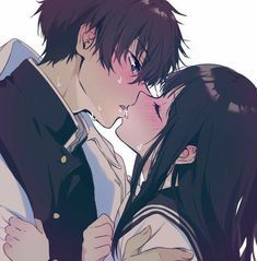 Untitled Couple Kissing, Manga Couple, Romantic Anime Couples, Anime Love Couple, Anime Couples Manga, Anime Kiss, Anime Couples Drawings, Anime Kawaii, Cute Anime Couples