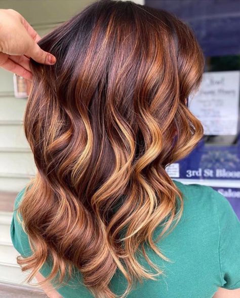 Pumpkin Spice Balayage Subtle Hair Color, Dimensional Hair, Fall Balayage, Trendy Fall Hair Color, Warm Hair Color, Brown And Blonde, Hair Doo, Red Ginger, Hair Done