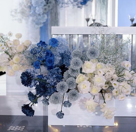 Ice Garden, Birthday Cake Roses, Wedding Ides, Blue White Weddings, Nh Wedding, Wedding Backdrop Design, Light Blue Wedding, Wedding Event Design, Dream Wedding Ideas Dresses