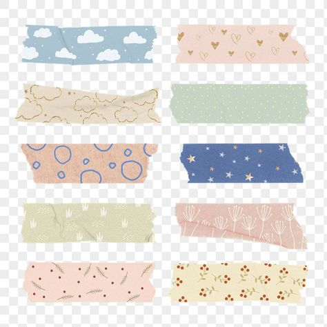 Masking Tape Png, Pastel Collage, Tape Png, Digital Art Journal, Cute Scrapbooks, Scrapbook Storage, Tape Sticker, Washi Tape Diy, Post Its