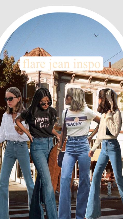 flare jean inspo Casual Outfit Inspiration, Casual Outfit, Bell Bottom Jeans, Flare Jeans, Outfit Inspirations, Casual Outfits, Energy, Band, Pants