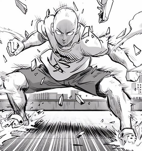 Manga : One Punch Man Anime Punch Reference, Punch In The Face Drawing Reference, Saitama Angry, Punching Poses, Drawing Saitama, Punch Drawing, Saitama Tatsumaki, Saitama Manga, One Punch Man 3