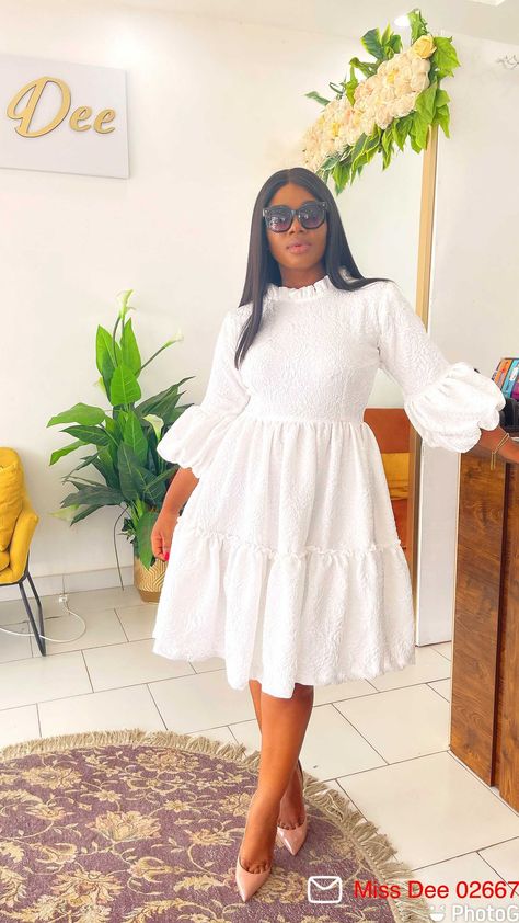 White Material Styles For Ladies, Outdooring Dress Styles Ghana White, Lace Dress Classy For Church, White Church Outfit, White Dress For Church, Short Gown Styles For White Material, Latest White Lace Bubu Gown Style, Short White Lace Dress Styles Ghana, White Garment Church Style For C&s