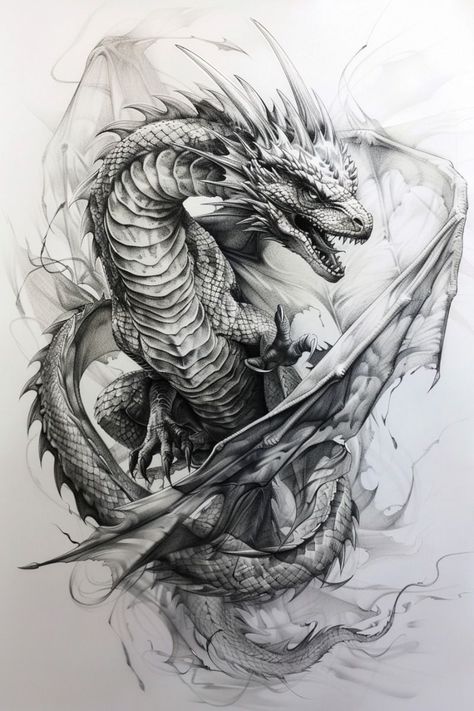 Norse Dragon Art, Demon Dragon Tattoo, Cool Dragon Pictures, Dragon Medieval, Black Dragon Tattoo, Dragon Tattoo Drawing, Dragon Tattoo Sketch, Scene Tattoo, Small Dragon Tattoos