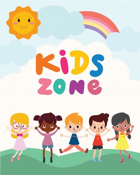 Kids Zone Design, Children Reading, Kids Reading Books, Logo Banner, Kids Zone, Reading Book, Kids Reading, Banner Design, Premium Vector