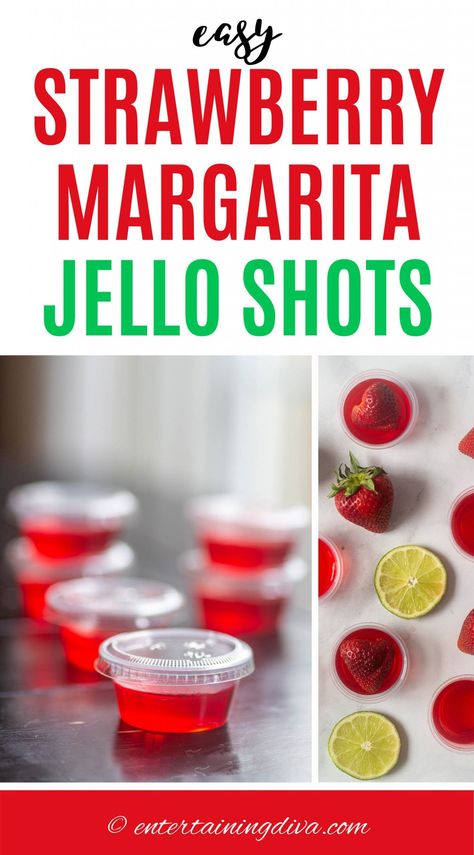 Margarita Jello Shots Recipe, Easy Strawberry Margarita, Tequila Jello Shots, Strawberry Margarita Jello Shots, Strawberry Jello Shots, Margarita Jello Shots, Margarita Jello, Best Jello Shots, Jello Shots Recipe