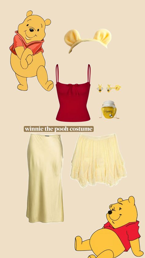 winnie the pooh halloween costume idea Winnie The Pooh Halloween Costume, Pooh Halloween Costume, Pooh Costume, Winnie The Pooh Costume, Pooh Halloween, Winnie The Pooh Halloween, Themed Halloween Costumes, Classy Halloween Costumes, Halloween Costume Idea