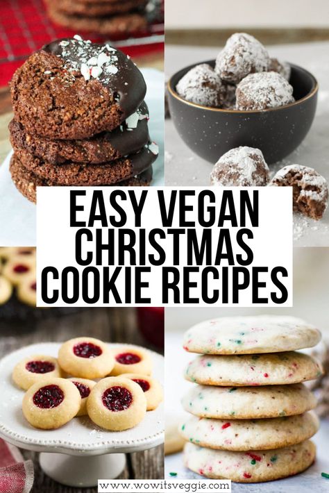 Easy Vegan Christmas Cookie Recipes | festive Vegan Christmas cookies | gluten free Christmas cookies | best holiday desserts for vegans | gluten free dessert for the holidays | Christmas cookies for vegans and vegetarians #vegancookies #veganchristmas Vegan Christmas Treats, Vegan Christmas Cookies Recipes, Best Vegan Cookies, Vegan Holiday Cookies, Vegan Christmas Desserts, Vegan Xmas, Christmas Cookies Recipes, Cookies For Christmas, Vegan Christmas Cookies