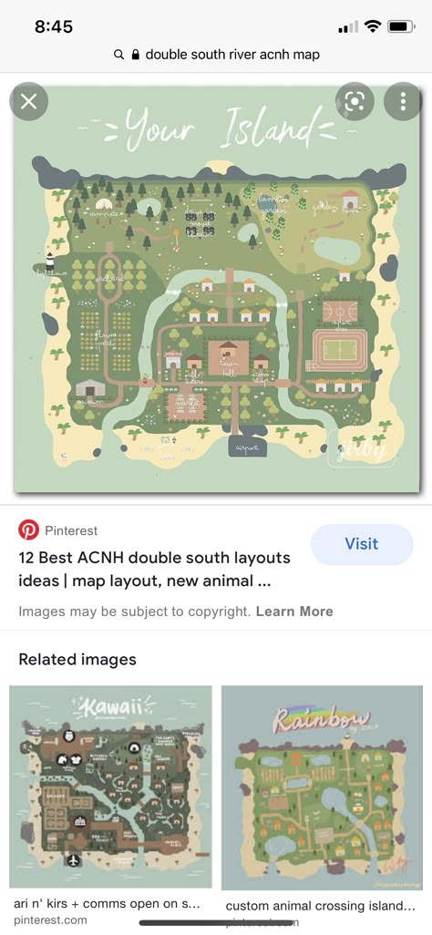 Animal Crossing Town Center Ideas, South River Layout Animal Crossing, River Layout Acnh, Acnh River Layout Ideas, Acnh South River Mouth Ideas, Acnh City Map Layout, Acnh Town Center Ideas, Town Center Acnh, Acnh Island Designs Map Simple