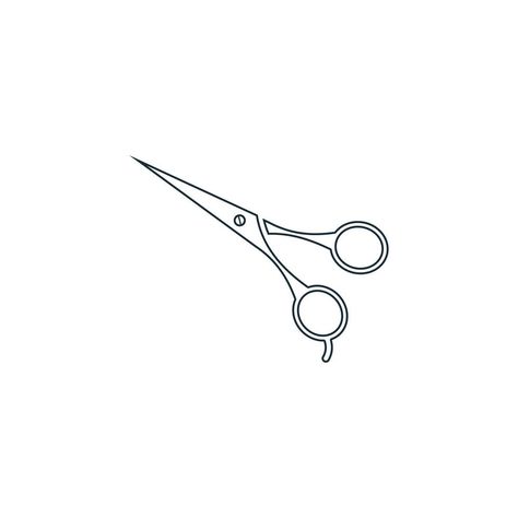 Fine Line Scissor Tattoo, Scissors Tattoo Design, Small Scissor Tattoo, Beauty Salon Illustration, Scissor Illustration, Tiny Scissors Tattoo, Tiny Tattoo Placement, Scissors Drawing, Scissors Logo