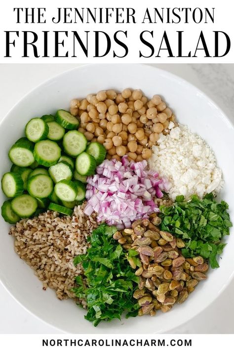 What To Eat With Salad Dinners, High Nutrient Salad, High Protein Veggie Salad, Salad Everyday For Lunch, A Week Of Salads, Walnuts Salad Recipes, Salads That Arent Salads, Jennifer Aniston Chickpea Salad, 365 Days Of Salad