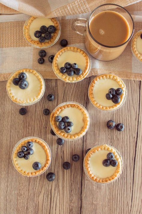 Lemon And Blueberry Tart, Lemon Blueberry Tartlets, Lemon Blueberry Tart Recipe, Blueberry Custard Tart, Blueberry Tarts Filling, Blueberry Tarts Mini, Lemon Tart Mini, Blueberry Lemon Tart, Blueberry Tartlets