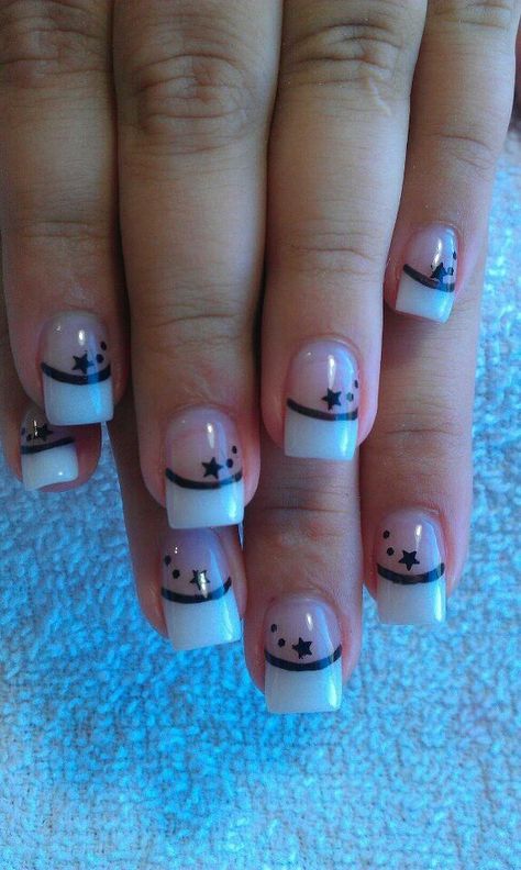 ⭐⭐Star studded black & white  French mani  nail art⭐⭐ Star Nail Designs, Star Nail, Moon Nails, Grunge Nails, Really Cute Nails, Nail Swag, Short Acrylic Nails Designs, Star Nails, Dream Nails