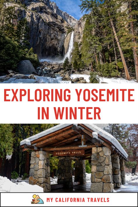 Explore the wonders of Yosemite in winter with our in-depth guide. Find out what to do, where to stay, and things to know before you go. Enjoy snowshoeing, ice skating, and other winter activities amidst the park's stunning snowy landscapes. Our guide provides all the information you need for a memorable winter visit to Yosemite National Park in California. Yosemite National Park Winter, Ahwahnee Hotel, Vernal Falls, Here There And Everywhere, Yosemite Falls, Mirror Lake, California National Parks, Yosemite Valley, Fall Hiking