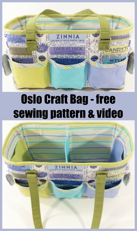 Oslo Craft Bag - free sewing pattern & video. This pattern is a great all-purpose storage bag, great for anything from sewing supplies, knitting/crochet supplies, and even children's’ toys! #SewModernBags #FreeSewingPattern #FreeSewingVideoTutorial #FreeSewingTutorial #SewingForFree Crochet Supplies Bag, Craft Bag Pattern, Knitting Bag Sewing Pattern, Crochet Storage Bag, Knitting Bag Diy, Storage Bags Diy, Knitting Bag Sewing, Knitting Storage, Knitting Bag Pattern