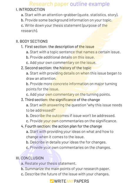 Learn How to Write a Research Paper Outline in 4 Easy Steps College Research Paper Outline, How To Write A Paper College, Reflection Essay Outline, Research Outline Template, College Paper Outline, How To Write A Good Research Paper, How To Write A Paper Quickly, Research Paper Format, How To Do Research On A Topic