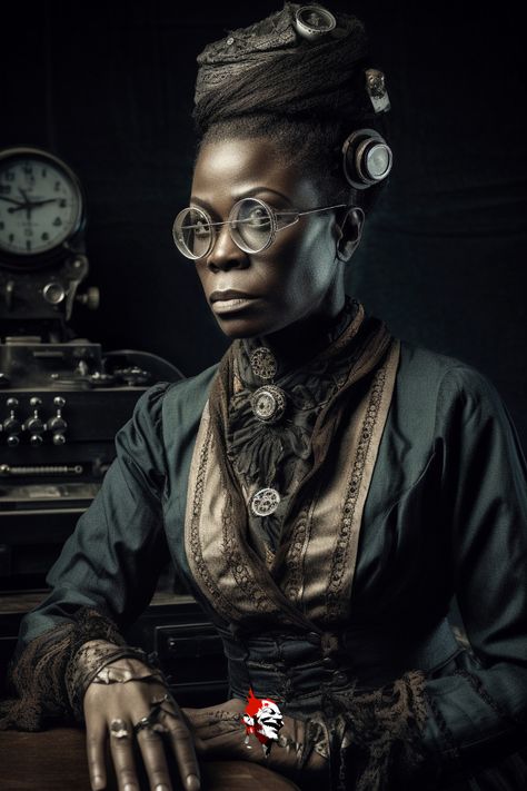 African American Steampunk, Afro Steampunk, Application Icon, Sweeney Todd, Neo Victorian, Librarian, Sci Fi Fantasy, Black Art, Cyberpunk